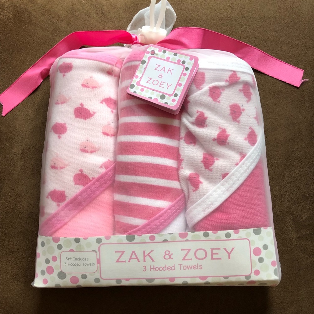 Zak & Zoey Infant Hooded Bath Towels, 3 Pack